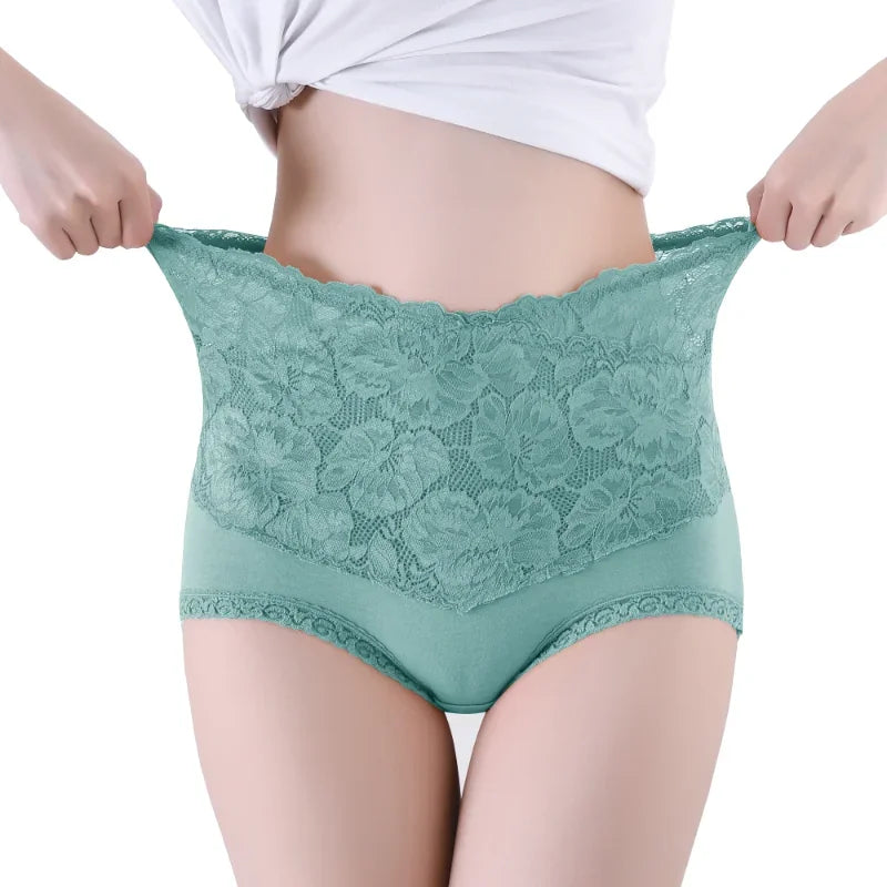[COMPRE 3 E LEVE 5] Calcinha Angelina™ em Algodão com Renda Floral e Forro Antibacteriano  / Sinta-se Leve, Segura e Ainda Mais Feminina!