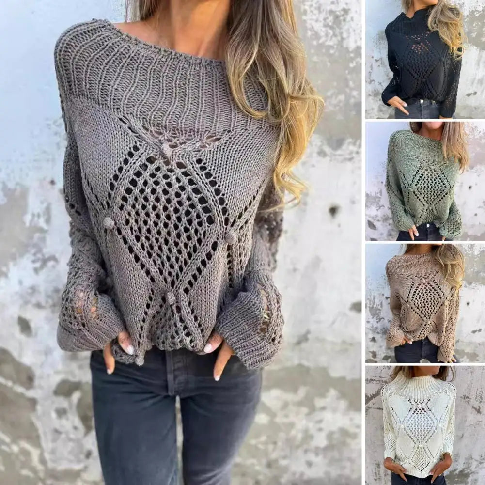 Blusa Soul™ em Tricô Rendado com Padrão Geométrico / Para Quem Transborda Leveza e Estilo Natural!