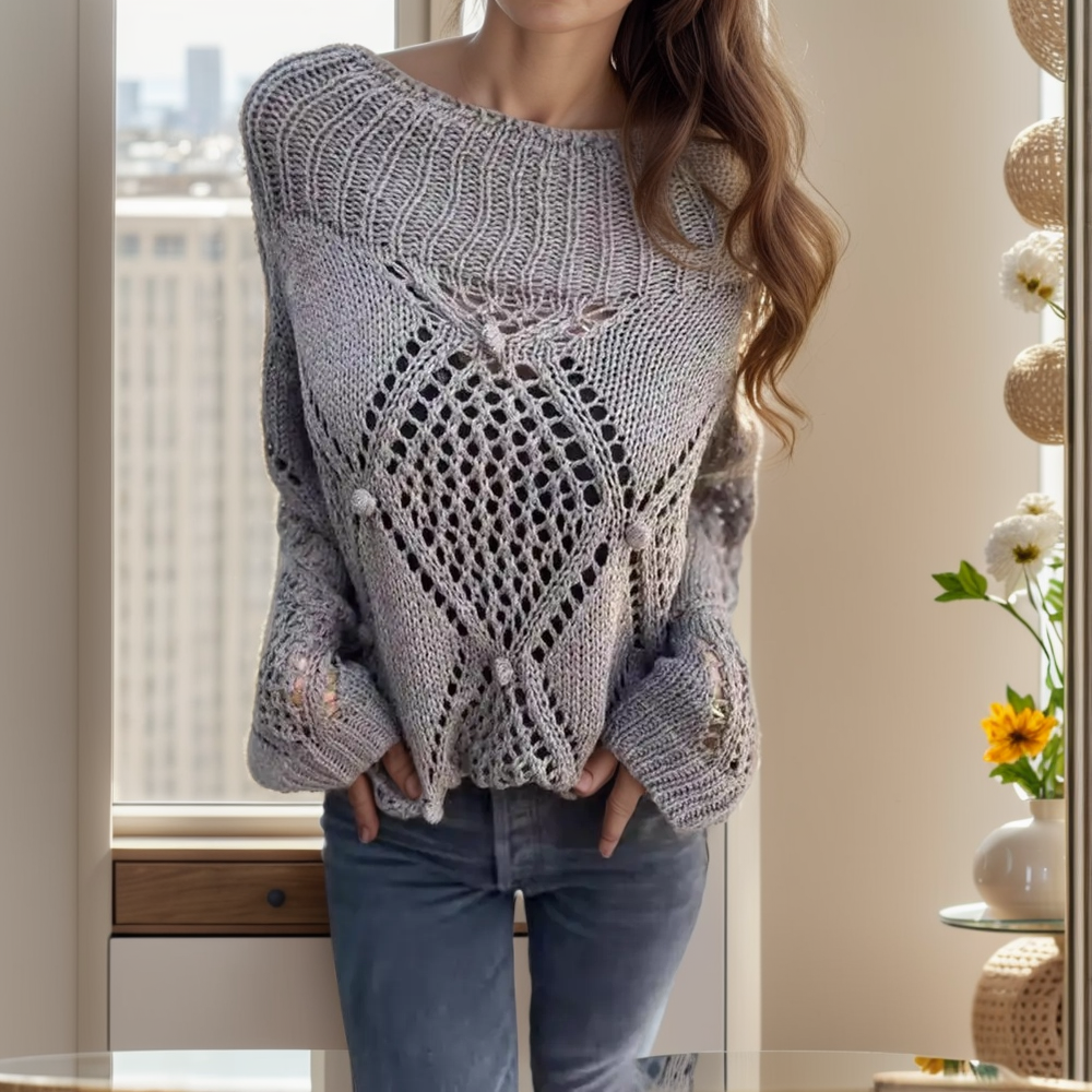 Blusa Soul™ em Tricô Rendado com Padrão Geométrico / Para Quem Transborda Leveza e Estilo Natural!