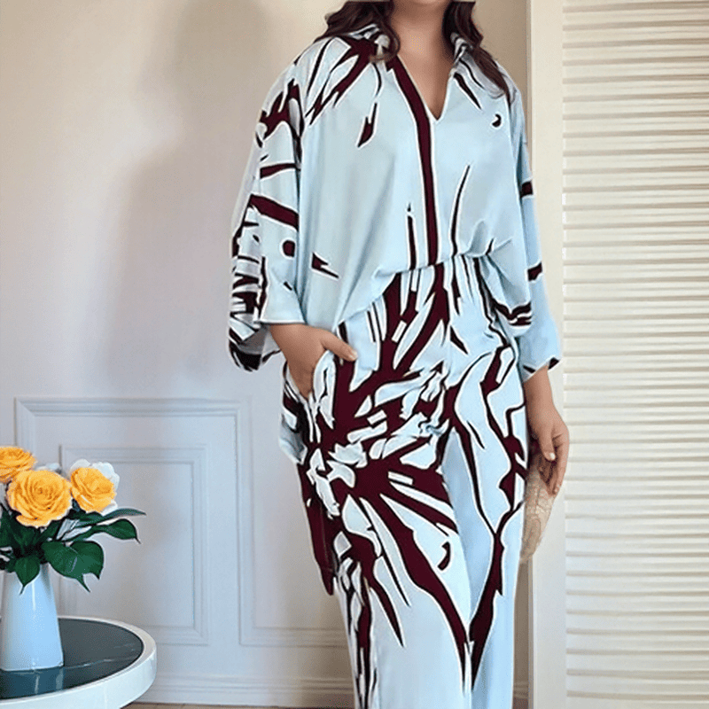 Conjunto Arabela™ em Popelina com Estampa Moderna / Liberdade, Estilo e Personalidade em Uma Só Peça!