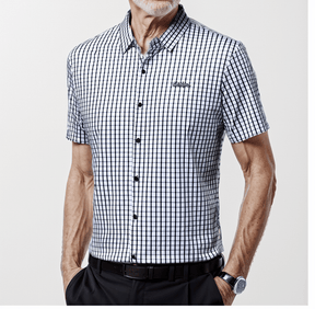 Camisa em Seda Gelo Captain™  Xadrez Náutico para o Homem de Prestígio!